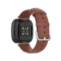 Fitbit Versa 3/4 & Sense 1/2 leren bandje - Bruin - thumbnail