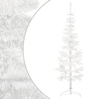 VidaXL Kunstkerstboom half met standaard smal 180 cm wit - thumbnail