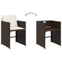 15-delige Tuinset met kussens poly rattan bruin - thumbnail