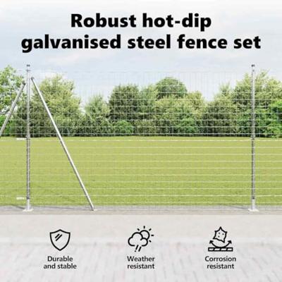 VidaXL Hek met paal zilver 1,6 x 10 m staal