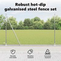 VidaXL Hek met paal zilver 1,6 x 10 m staal - thumbnail