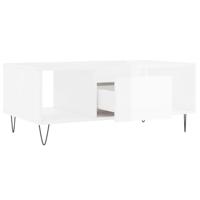 Salontafel 90x50x36,5 cm bewerkt hout hoogglans wit - thumbnail