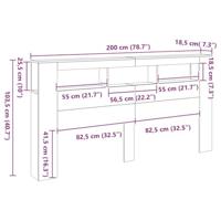 Hoofdeinde met LED 200x18,5x103,5 cm bewerkt hout gerookt eiken - thumbnail