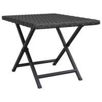Tafel inklapbaar 45x35x32 cm poly rattan zwart - thumbnail