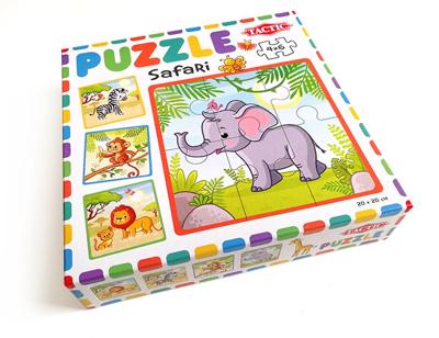 Tactic puzzel Safari junior 20 x 20 cm karton 4-delig Tactic puzzel Safari junior 20 x 20 cm karton 4-delig