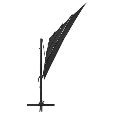 Parasol 4-laags met aluminium paal 250x250 cm zwart