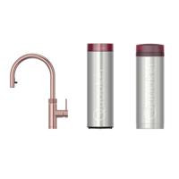 Quooker flex kokendwaterkraan - draaibare & uittrekbare uitloop - PRO3 incl. Cube reservoir - Warm / kokend / bruisend / gefilterd water - Rosé koper 3XRCO-CUBE - thumbnail