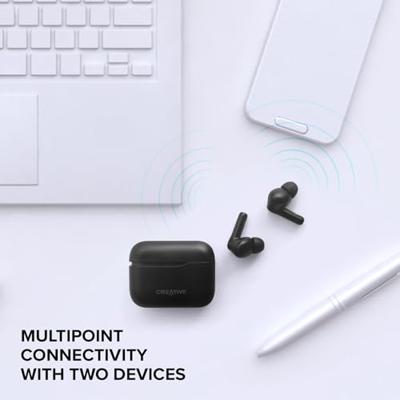 CREATIVE Zen Air 2 Lichte, echt draadloos, zweetbestendige in-ear met actieve ruisonderdrukking, omgevingsmodus, bluetooth 5.3, IPX4, SXFI-bereiding, tot 23 uur batterijduur