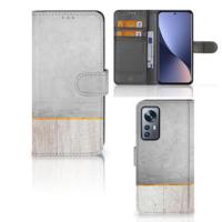 Xiaomi 12 | 12X | Book Style Case | Wood Concrete | Portemonnee hoesje - thumbnail
