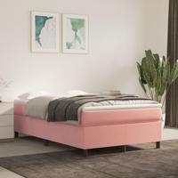 Boxspring met matras fluweel roze 120x200 cm - thumbnail