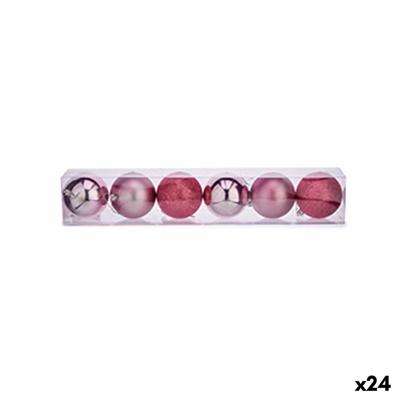 Set kerstballen Roze Plastic Ø 8 cm (24 Stuks)