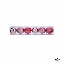Set kerstballen Roze Plastic Ø 8 cm (24 Stuks) - thumbnail
