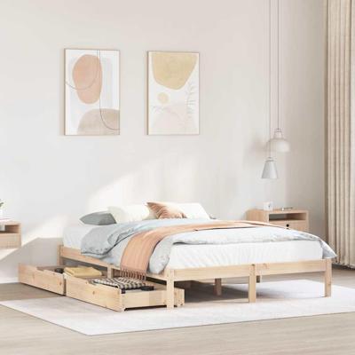 Bedframe zonder matras massief grenenhout 140x200 cm