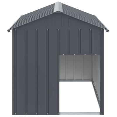 Hondenhok met dak 117x153x123 cm gegalvaniseerd staal antraciet - thumbnail