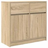 Dressoir met lade 80x34x76 cm spaanplaat sonoma eikenkleurig - thumbnail