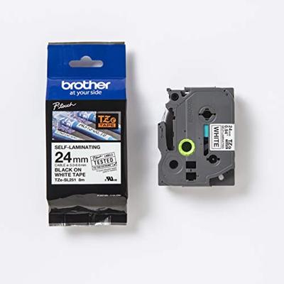 Brother TZESL251 Labeltape zelflaminerend Tapekleur: Wit Tekstkleur: Zwart 24 mm 8 m
