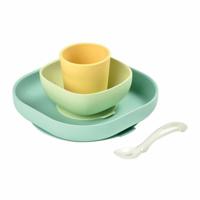 Serviesset 4 items silicone BEABA geel - thumbnail