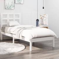 Bedframe massief hout wit 90x190 cm - thumbnail
