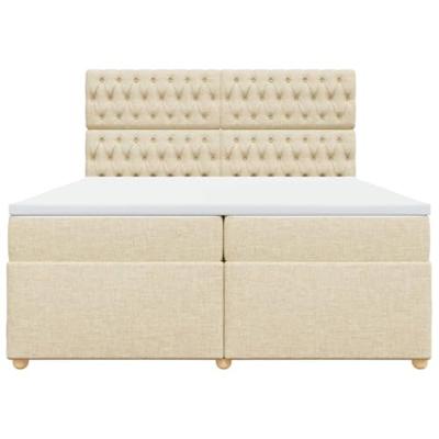 Boxspring met matras stof crèmekleurig 200x200 cm