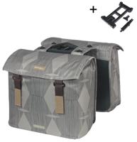 Basil Dubbele fietstas elegance mik 40 - 49 liter - chateau taupe - thumbnail