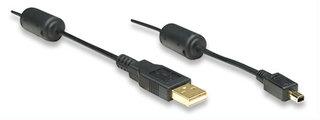 Manhattan, 1,8 m hoge snelheid USB 2.0 A/male naar mini 4-pins mannelijke kabel, zwart