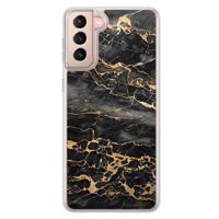 Samsung Galaxy S21 hybride hoesje - Marmer grijs brons - thumbnail