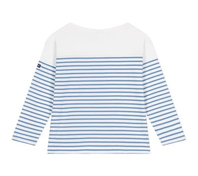 Marinière kind in katoen PETIT BATEAU blauw