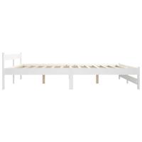 Bedframe massief grenenhout wit 180x200 cm - thumbnail