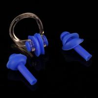 Zachte siliconen zwemmen neus Clip en oor Plug instellen Earplug(Blue) - thumbnail
