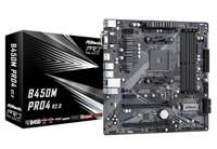 ASRock B450M Pro4 R2.0 Moederbord Socket AMD AM4 Vormfactor Micro-ATX Moederbord chipset AMD® B450 - thumbnail