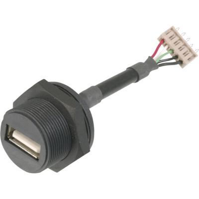 TRU COMPONENTS TC-A-USB-APFS-203 1586508 USB-stekkeraansluiting 2.0 - IP67 Bus, inbouw USB A-bus naar 5-polige stekker 1 stuk(s)