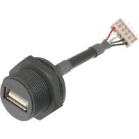 TRU COMPONENTS TC-A-USB-APFS-203 1586508 USB-stekkeraansluiting 2.0 - IP67 Bus, inbouw USB A-bus naar 5-polige stekker 1 stuk(s) - thumbnail