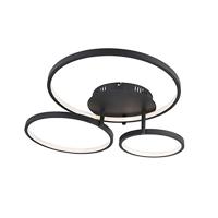 QAZQA Moderne plafondlamp zwart incl. LED en dimmer- Rondas - thumbnail