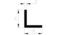 Hoekprofiel alu brute 15x15x2mm (5mtr) - thumbnail