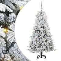 VidaXL Kunstmatige inklapbare kerstboom wit 150 cm pe en pvc - thumbnail
