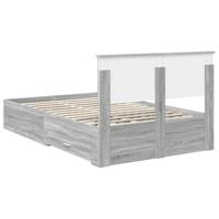 Bedframe met hoofdeinde Grijs Sonoma 120 x 200 cm Bewerkt hout - thumbnail