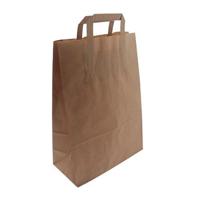 Draagtassen bruin kraft 26/12x36 250st - thumbnail