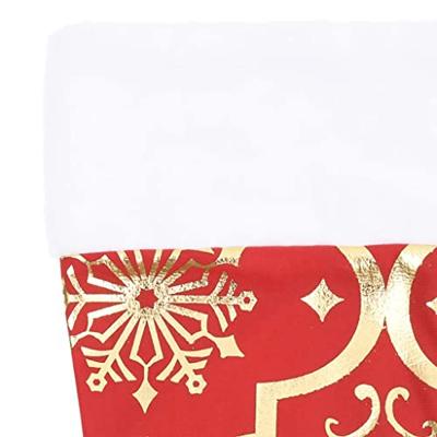 VidaXL Kerstboomrok luxe met sok 90 cm stof rood