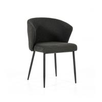Eleonora Eetkamerstoel 'Santos' Bouclé, kleur Zwart Copenhagen - thumbnail