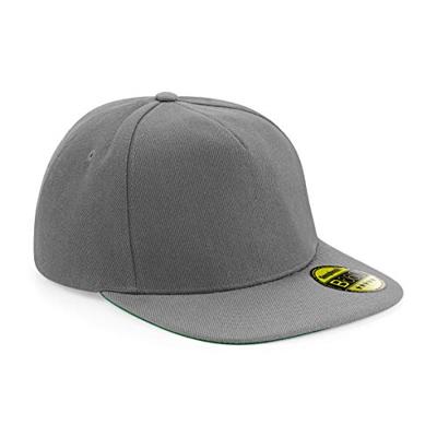 Beechfield CB660 Original Flat Peak Snapback Cap - Grey/Grey - One Size