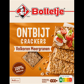 Bolletje Ontbijt Crackers Volkoren Meergranen 4 x 3 Stuks 250 g bij Jumbo