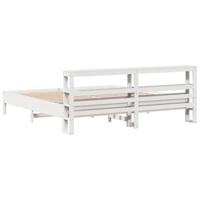 Bedframe zonder matras massief grenenhout wit 180x200 cm - thumbnail