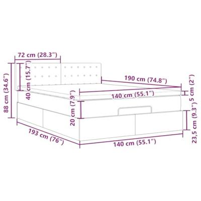 Ottoman bed met matras en LED's 140x190cm fluweel zwart