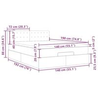 Ottoman bed met matras 140x190cm kunstleer zwart - thumbnail