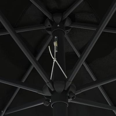 VidaXL Parasol met led-verlichting en aluminium paal 270 cm zwart