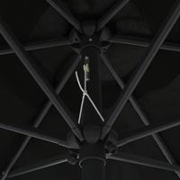VidaXL Parasol met led-verlichting en aluminium paal 270 cm zwart - thumbnail
