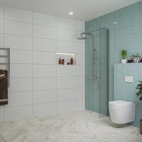 Fortifura Galeria inloopdouche - 30x200cm - ribbelglas - wandarm - chroom SW797945/SW797904 - thumbnail