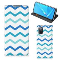 OPPO A52 | A72 | Hoesje met Magneet | Zigzag Blauw - thumbnail
