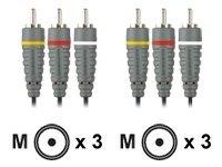 Composiet Videokabel 3x RCA Male - 3x RCA Male 2.00 m Blauw - thumbnail