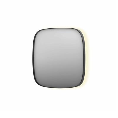 Spiegel INK SP30 100x4x100 cm incl. Indirect LED-Verlichting Rondom en Spiegelverwarming Geborsteld Metal Black